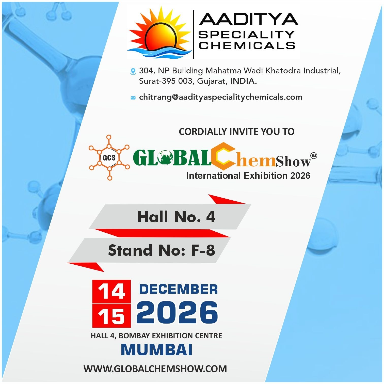 Aaditya Speciality Chemicals at Global Chem Show 2026 – Mumbai