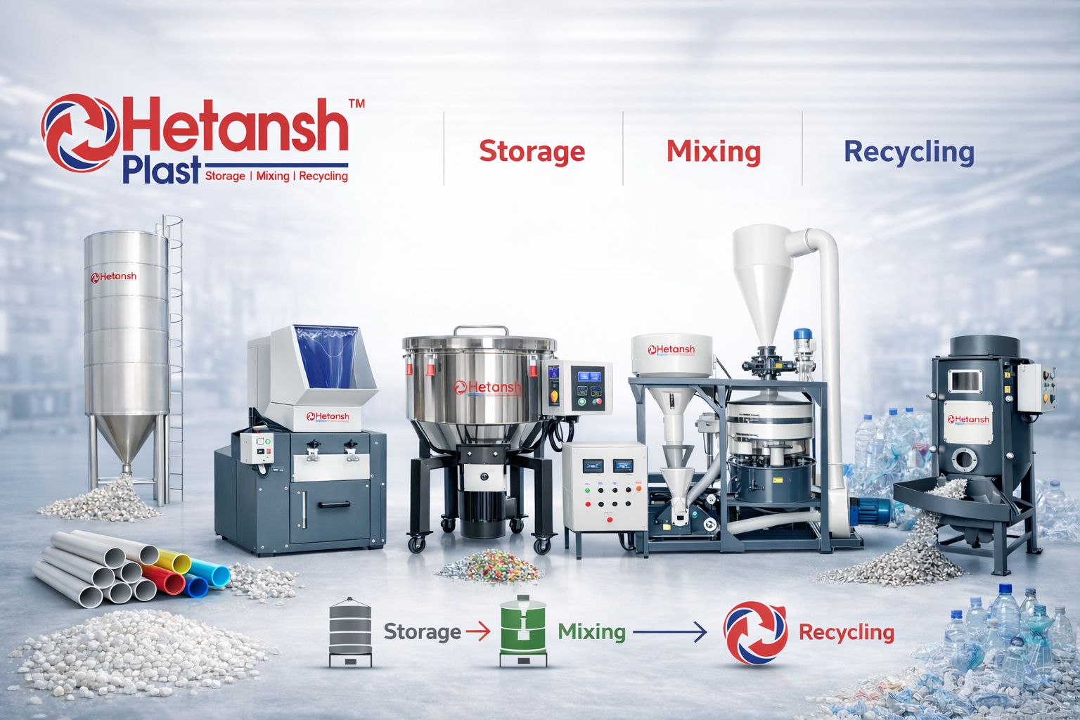 Vertical Plastic Granules Mixer Machine