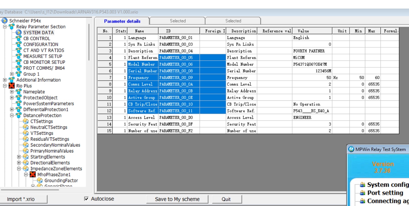 • Engineering hierarchy reconstructed after importing the First Field Sample XRIO file.