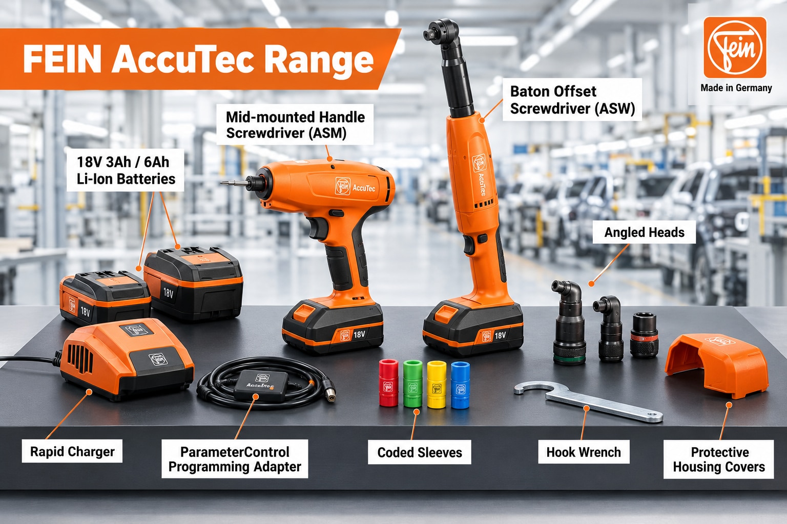 Kinetix Systems FEIN AccuTec precision cordless assembly screwdrivers ASM ASW battery tools and ParameterControl supplier in Vadodara, Makarpura GIDC, Savli, Halol, Ankleshwar, Dahej SEZ, Ahmedabad, and Surat Gujarat.