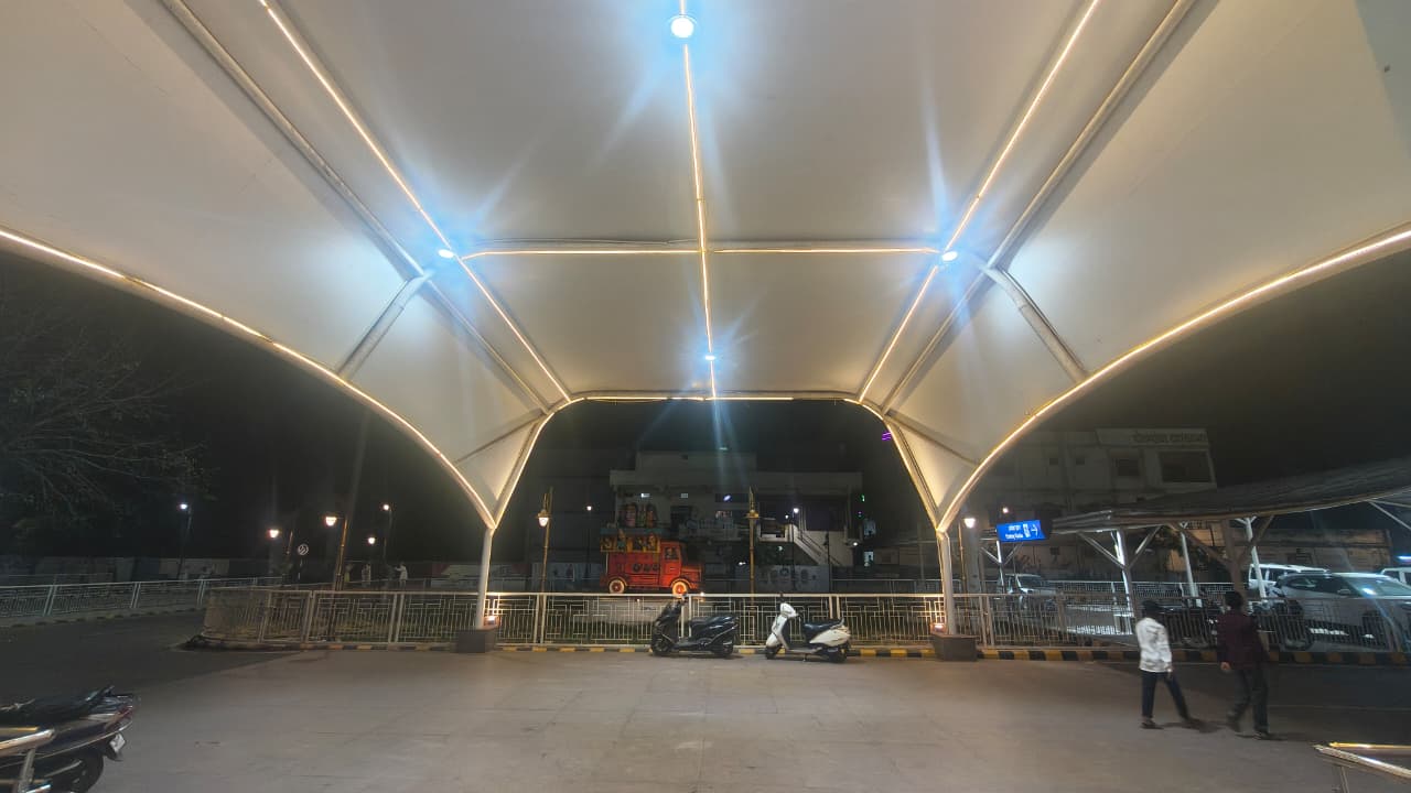 Luxury Hotel Entrance Tensile Canopy, Civil Lines (Gadchiroli) | FV INFRA LLP