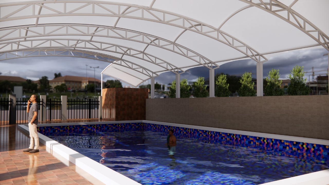 Designer Swimming Pool Tensile Canopy, Camp Area (Amravati) | FV INFRA LLP