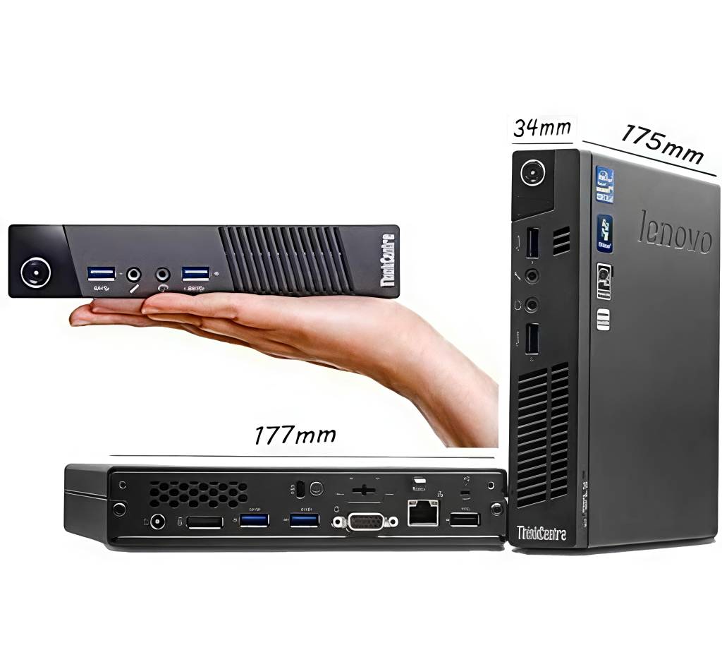 Lenovo M73 Tiny Desktop PC Set | Intel Core i5 4th Gen | 8GB RAM | 128GB SSD | 18.5 Inch Monitor | Keyboard Mouse | WiFi Adapter | 1 Year Warranty | EMI AVAILABLE image 2