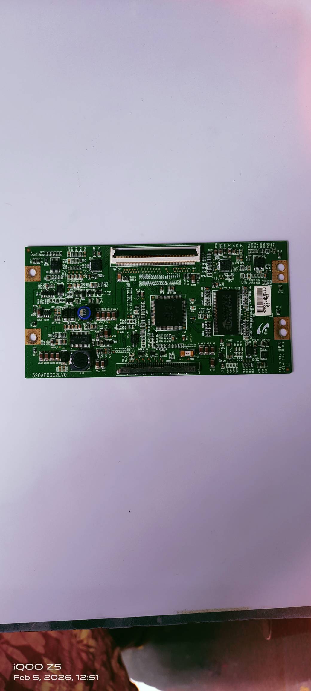 PHILIPS 32PFL5409 LED TV FHD TCON PART NUMBER.320APO3C2L VO.1 image 5