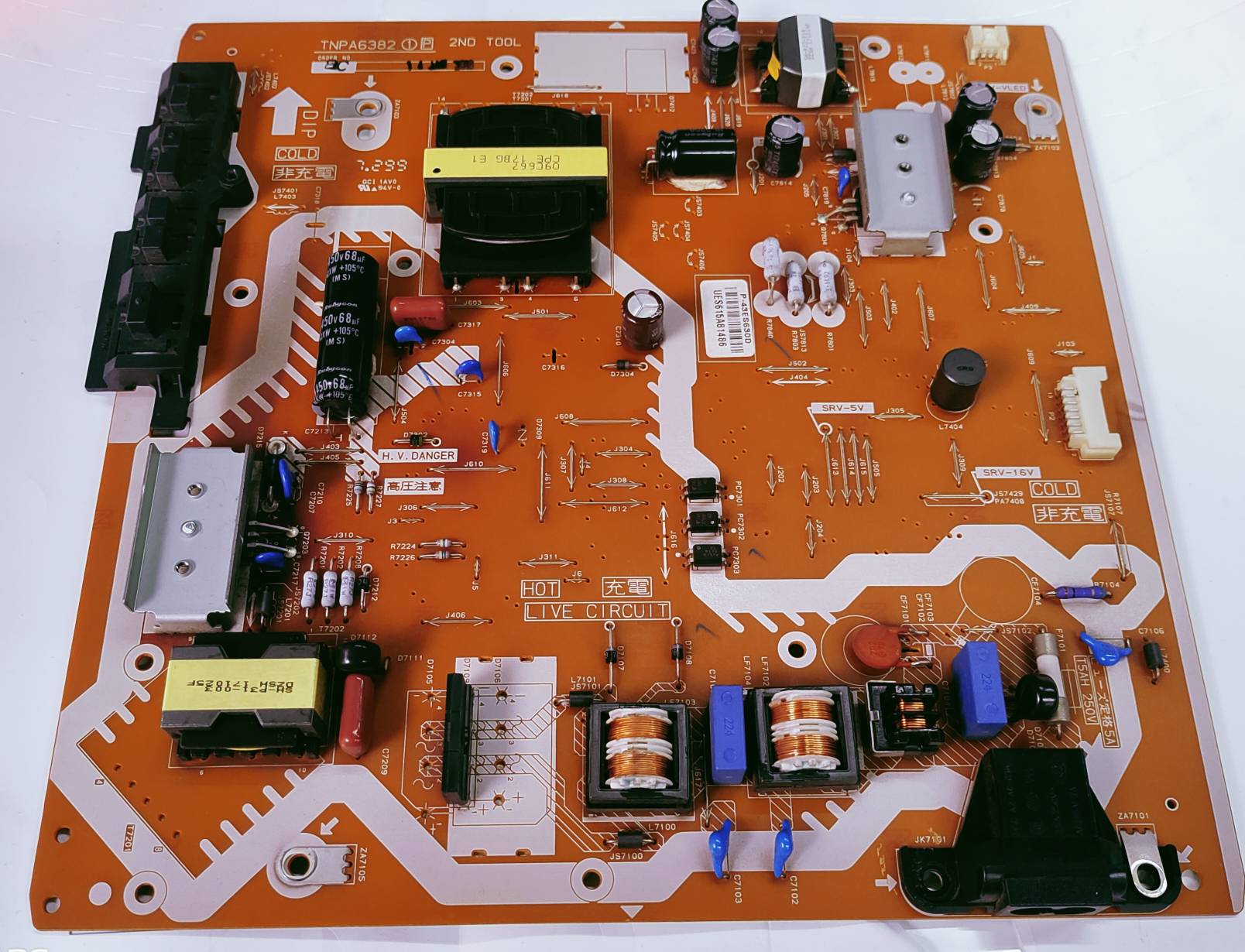 PANASONIC LED TV TH-43ES630D Power Supply Board, PANASONIC LED TV TH-43ES630D SMPS Board, PANASONIC LED TV TH-43ES630D Power Supply PCB Board,  image 3