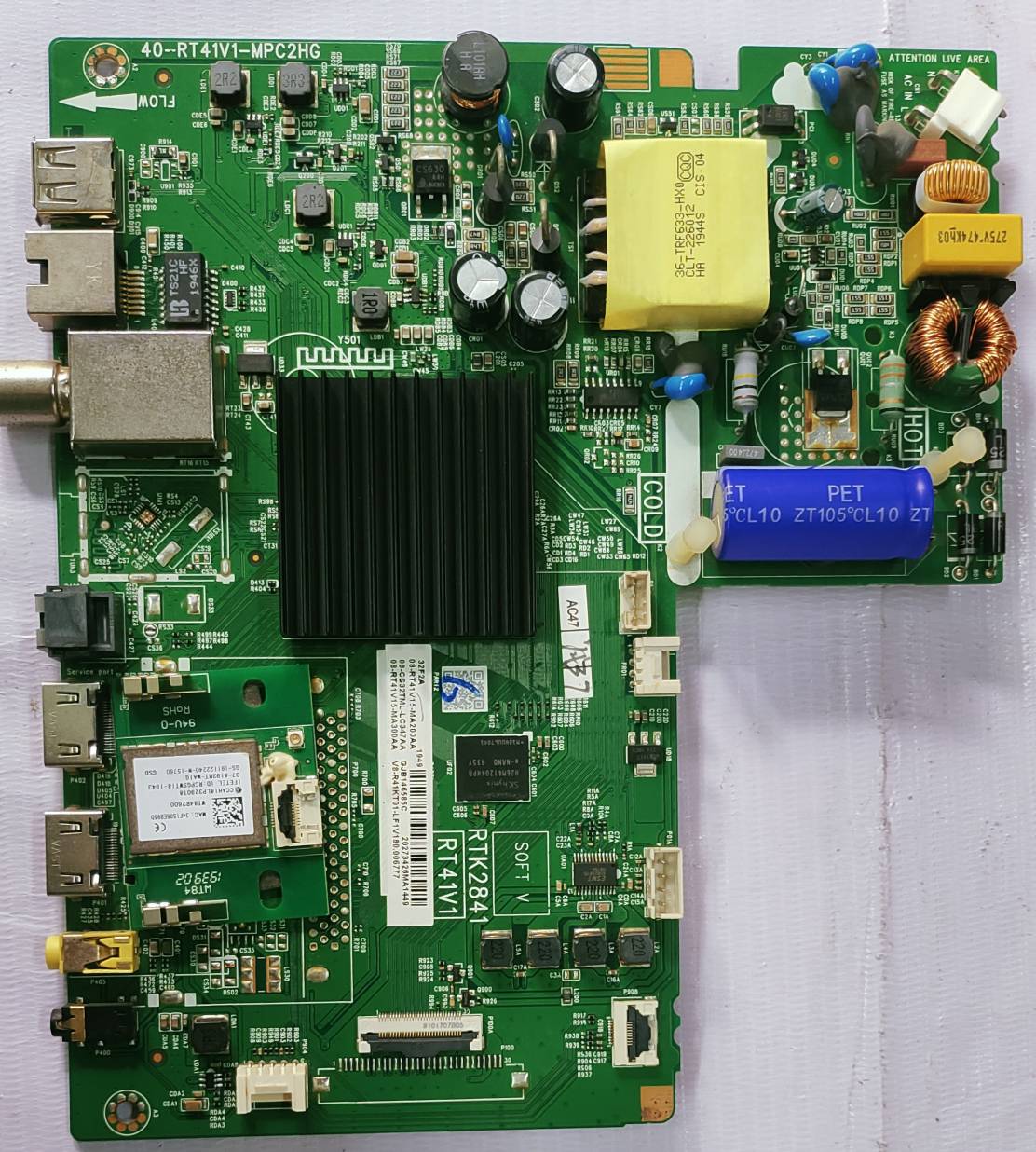 TCL/ IFFALCON 32F2A MOTHER BOARD, COMBO BOARD #WB 37 image 4