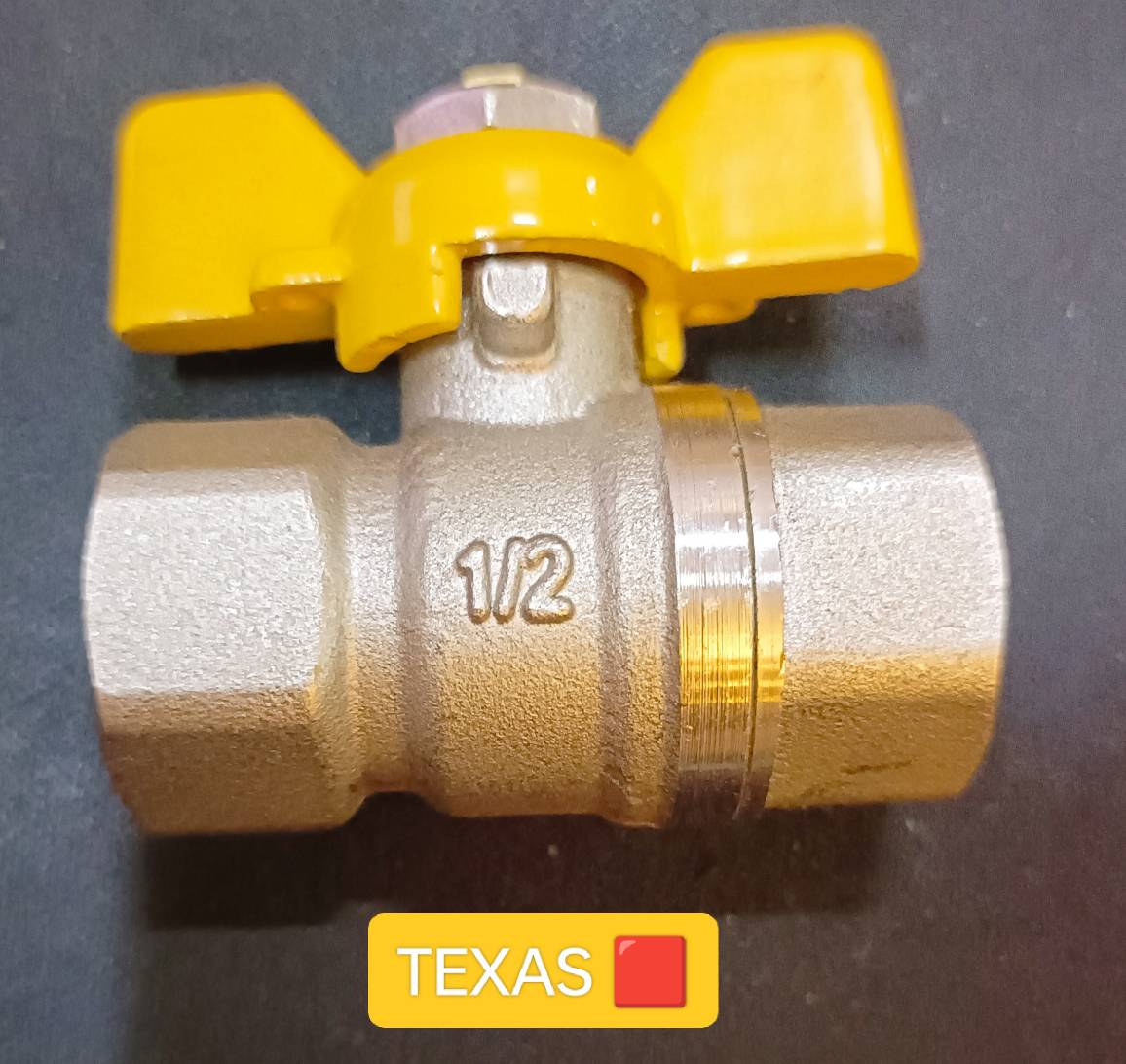 TEXAS 🟥 FORGED BRASS BUTTERFLY HANDLE BALL VALVE THREADED image 2