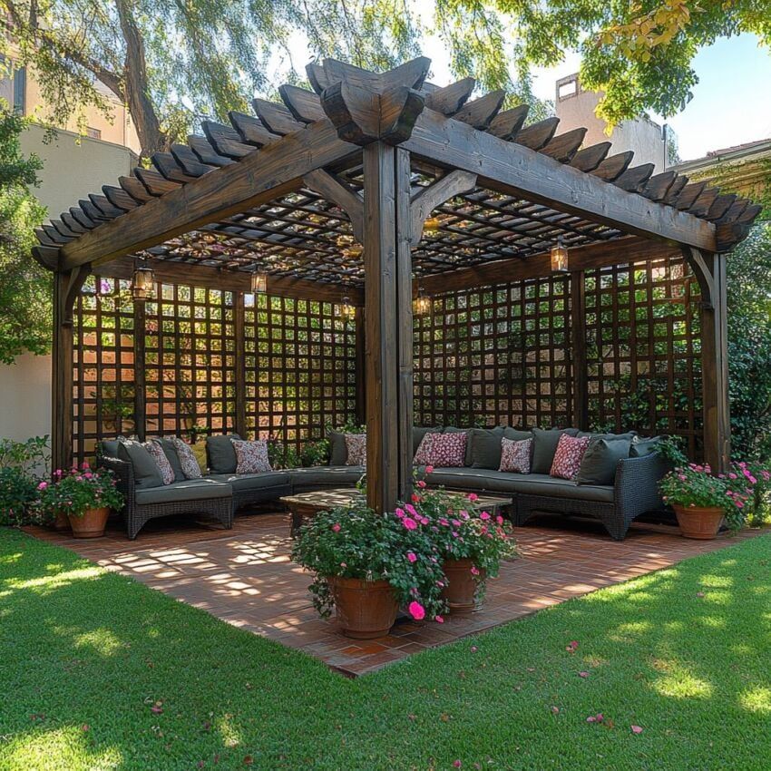 Modern Outdoor Shade Gazebo Installation in Chennai image 2