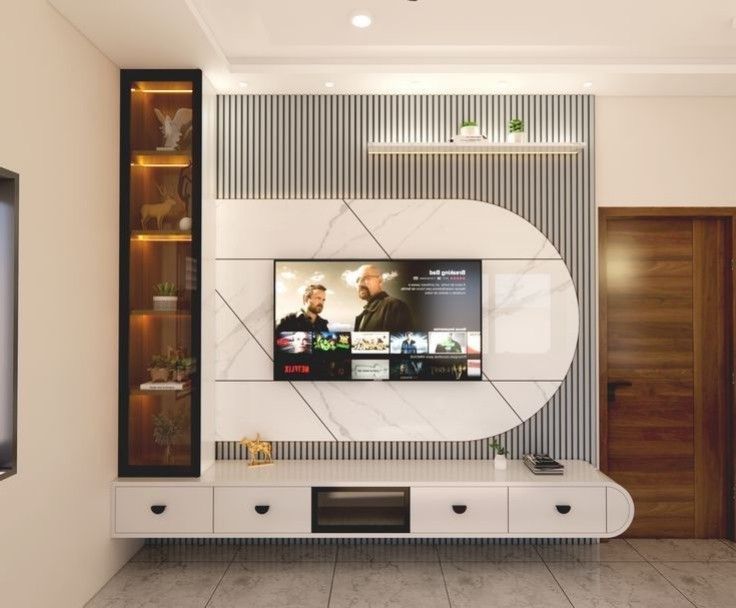 Stylish TV Unit Wall Backdrop in Chennai image 2