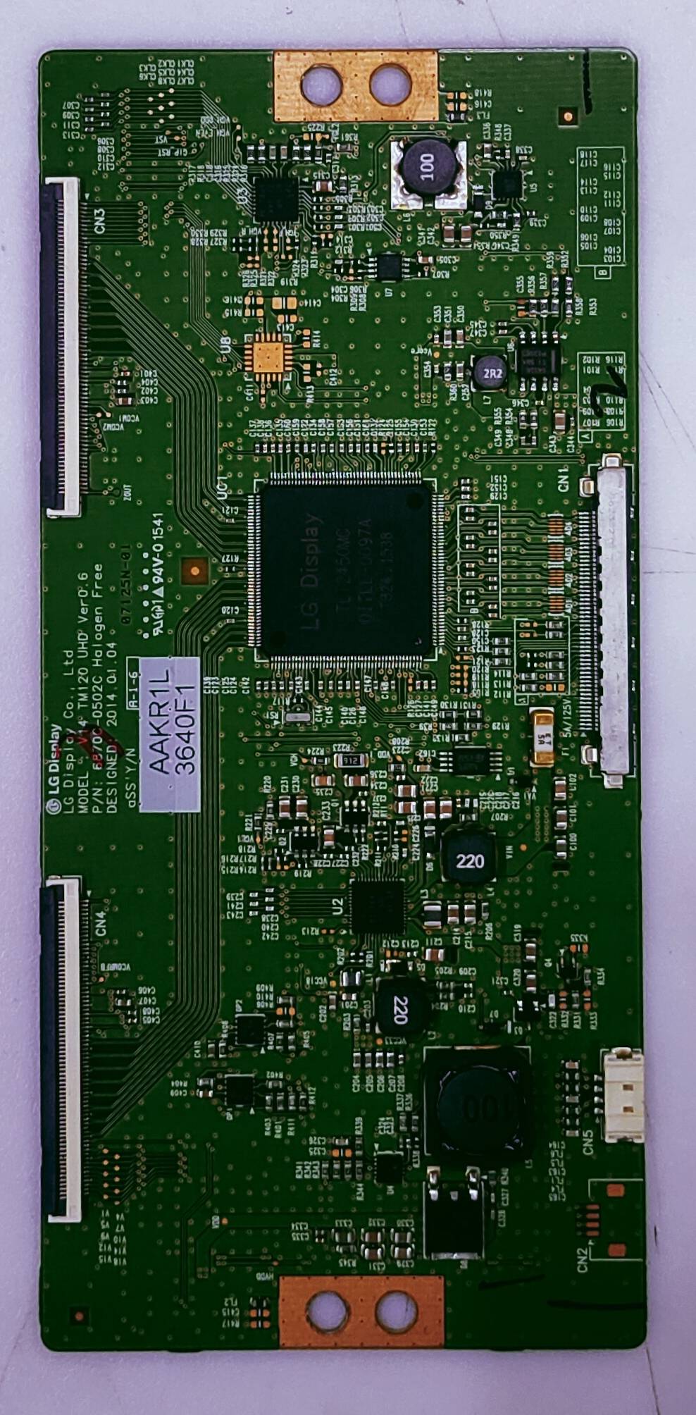LG  AAKR1L 3640F1 T-con No.V15,TM120 UHD VER0.6 P/N 6870C-0502C (GESI GNED 2014.01.04  image 3