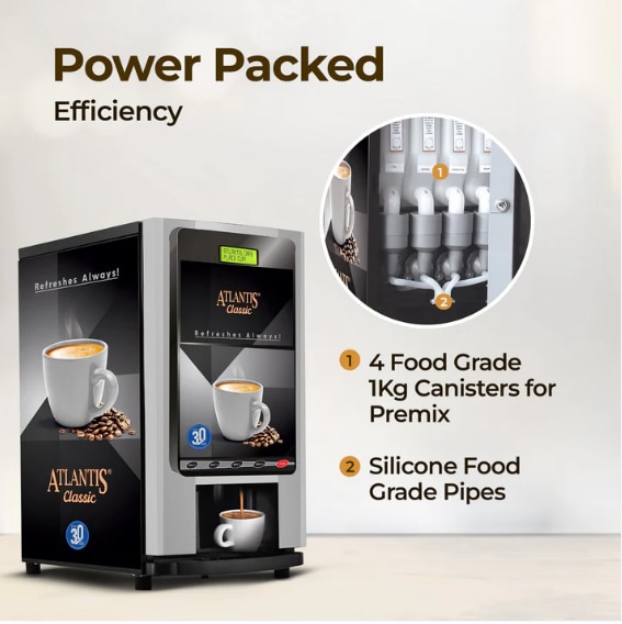 ATLANTIS CLASSIC 4 Lane Tea & Coffee Vending Machine 3 Ltrs hot Tank

 image 4