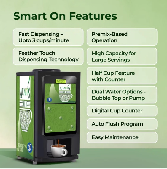 ATLANTIS NEO 2-Lane Tea and Coffee Vending Machine - Dedicated Hot Water

 image 2