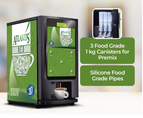 ATLANTIS NEO 3-Lane Tea and Coffee Vending Machine - Dedicated Hot Water

 image 4