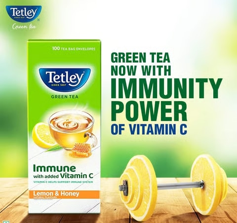 Tetley Lemon & Honey Green Tea – 100 Bags Pack image 3