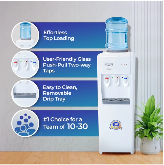 ATLANTIS FROSTY PLUS | 5L/Hour Cooling Capacity | Glass Push-Pull Taps | 1 Year Warranty | Hot, Normal & Cold Water | Perfect for a Team of 10-30 image 2