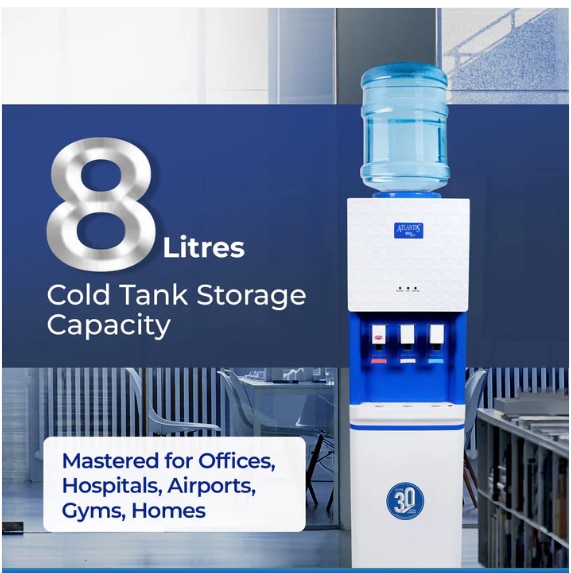 ATLANTIS BIG PLUS | 5L/Hour Cooling Capacity | 8L Cold Tank Storage | Smart Glass Push-Pull Taps | 1 Year Warranty | Hot, Normal & Cold Water image 2