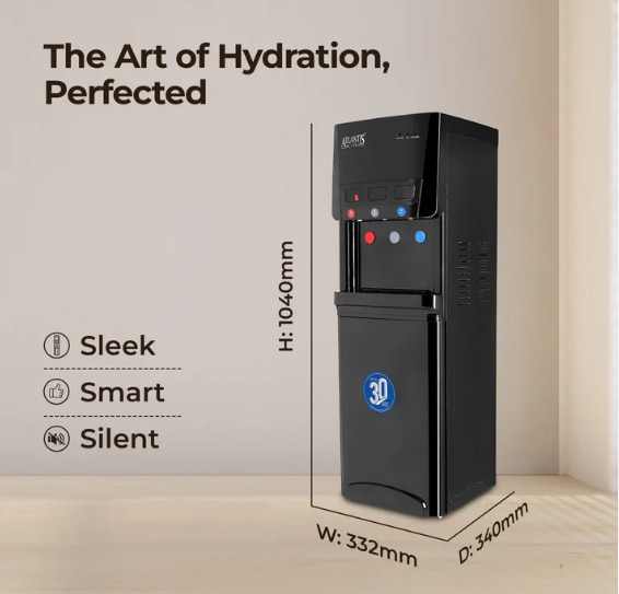 ATLANTIS BLAQUE | Smart Push Buttons | Hot, Normal & Cold Water | 3L/hour Cooling Capacity | 1 Year Warranty | Child Safety Lock | Top Loading image 5