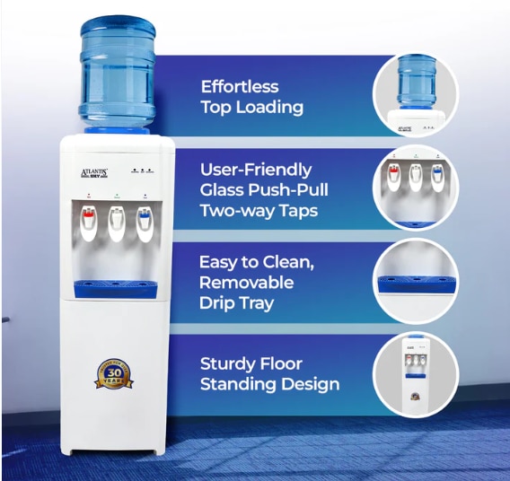 ATLANTIS SKY | Smart Glass Push-Pull Taps | Floor Standing Water Dispenser with Hot, Normal & Cold Water | 1 Year Warranty | 3L/hour Cooling Capacity image 4