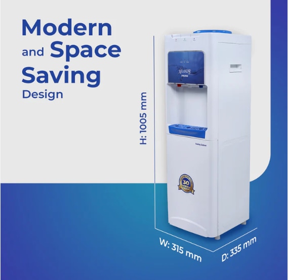 ATLANTIS PRIME (Hot, Normal & Cold ) Water Dispenser with Cooling Cabinet (Small Fridge)- 3 Taps image 4