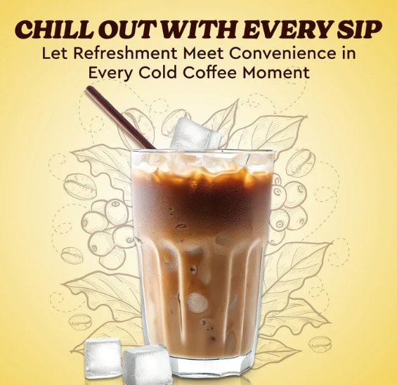 AMAZON Gold Cold Coffee Premix – 1kg Pack | Summer Drink | Just Add Cold Water image 3