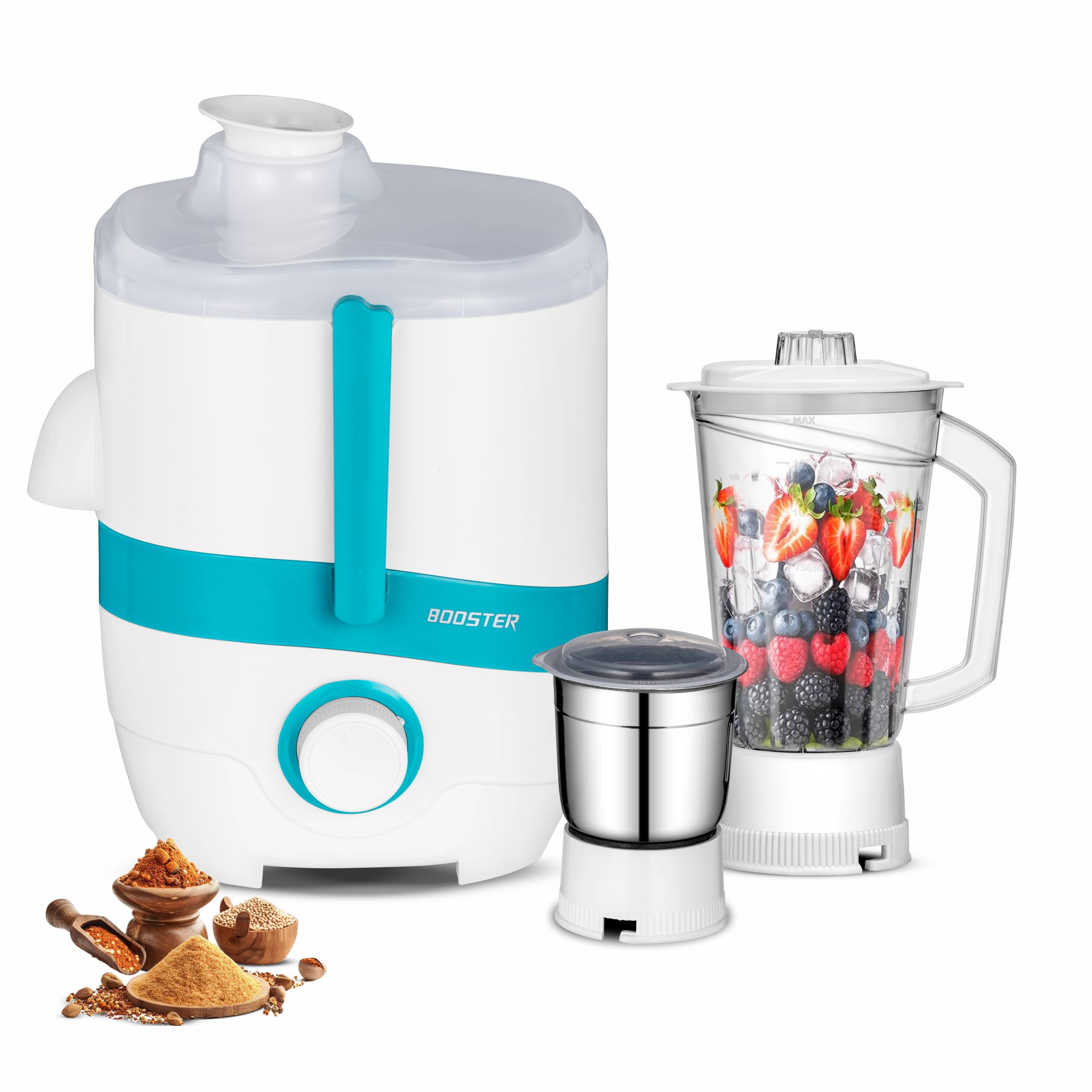 BOOSTER Powerful 550 W Juicer Mixer Grinder 550 W Juicer Mixer Grinder  (Juicer_Mixer | 3 Jars | White) image 5