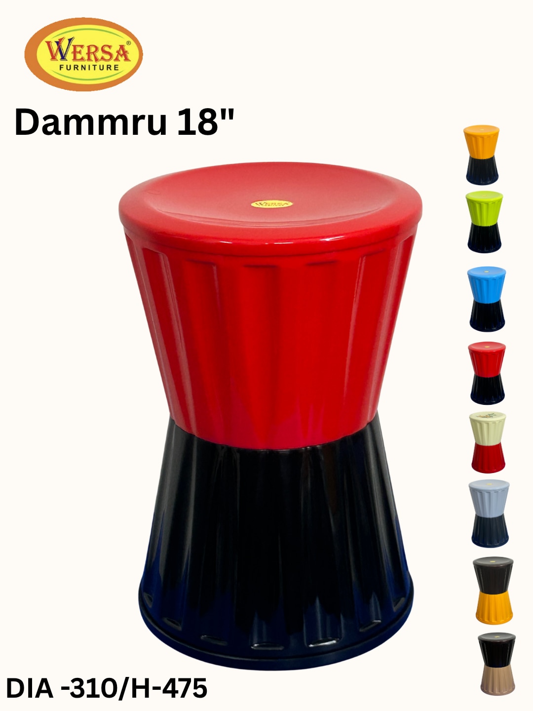 WERSA Dammru 18 Inch Designer Plastic Stool – Multiple Colours image 7