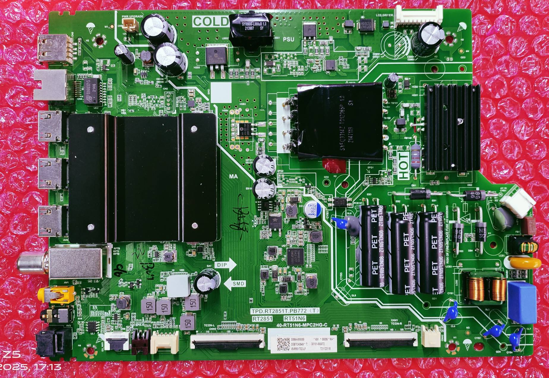 TCL/IFFLCON 43K61 ANDROID MAIN BOARD, MOTHER BOARD, ANDROID COMBO BOARD,WB010  image 3