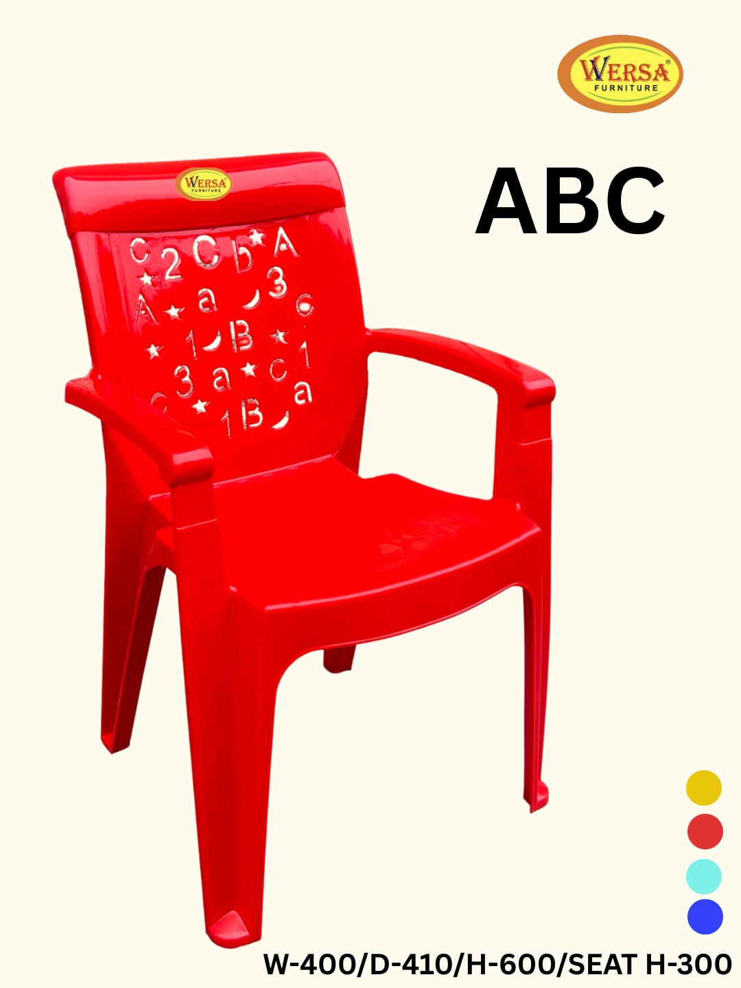WERSA ABC Plastic Kids Chair with Armrest image 5