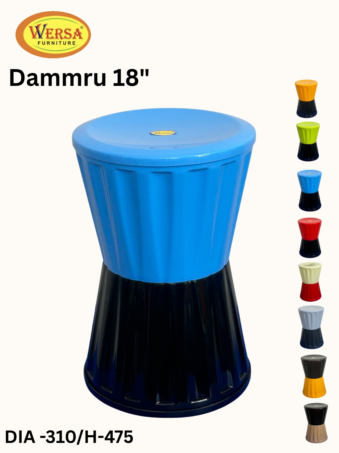 WERSA Dammru 18 Inch Designer Plastic Stool – Multiple Colours image 5