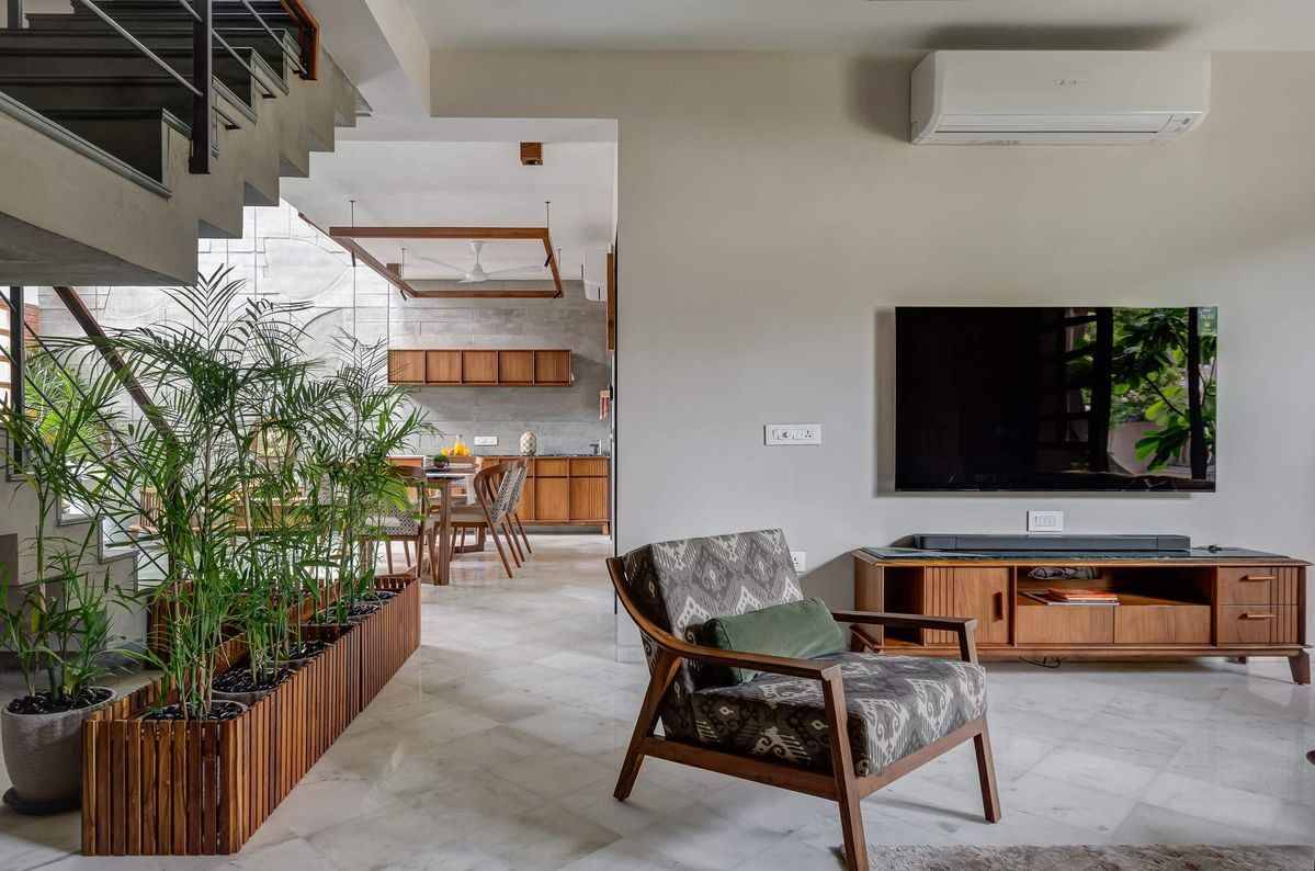 Luxury Open Balcony Living Room with Wooden Ceiling Design – Modern Home Interior image 2