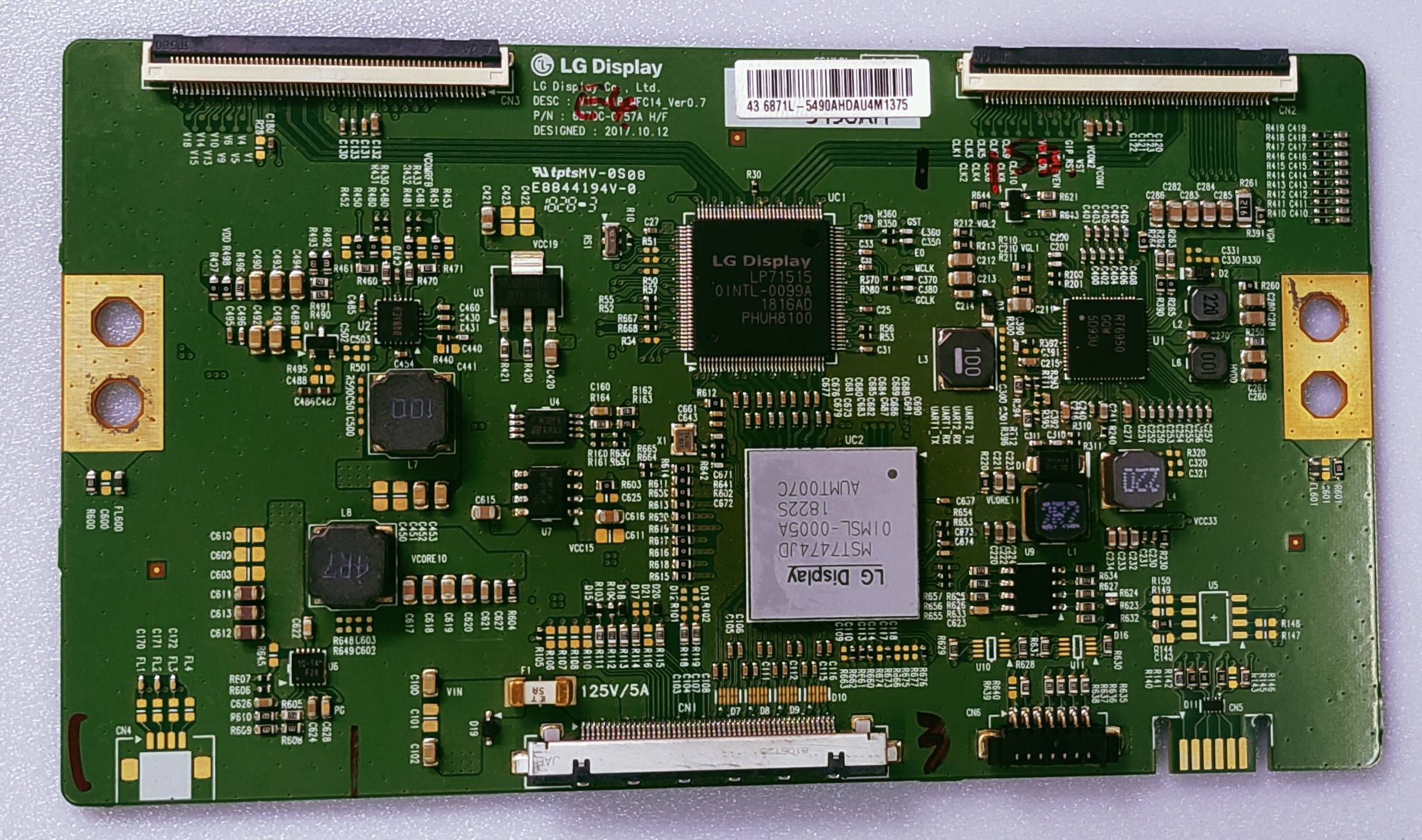 PANASONIC TH-43FX650D LED TV 4K TCON V18_A18_MFC14_Ver0.7 P/N 6870C-0757A image 3