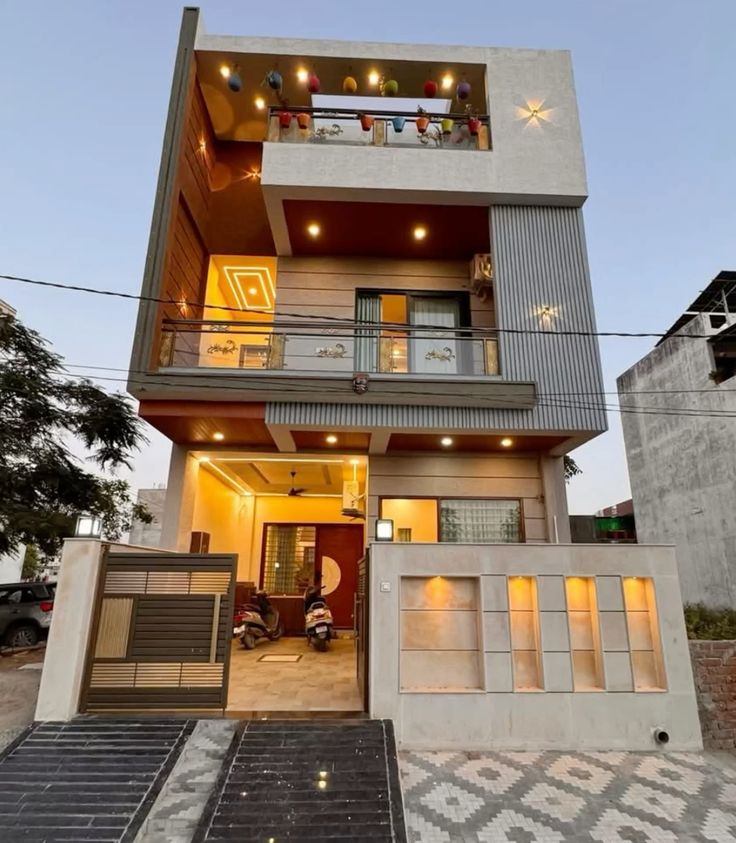 Modern Exterior Elevation Panelling Experts in Chennai image 2