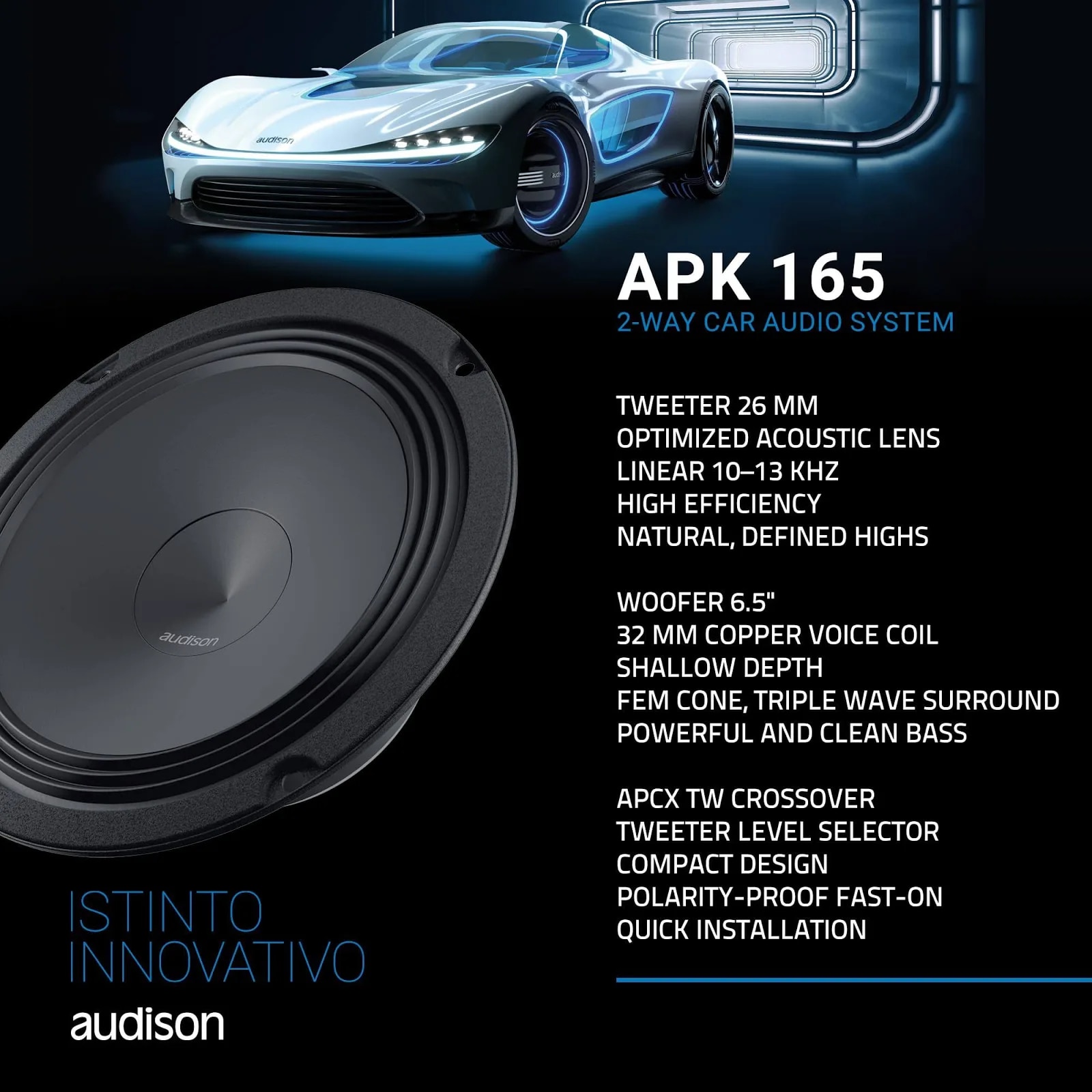 Audison Prima APK 165 6.5" Component Speakers (100W RMS 300W Peak) image 7