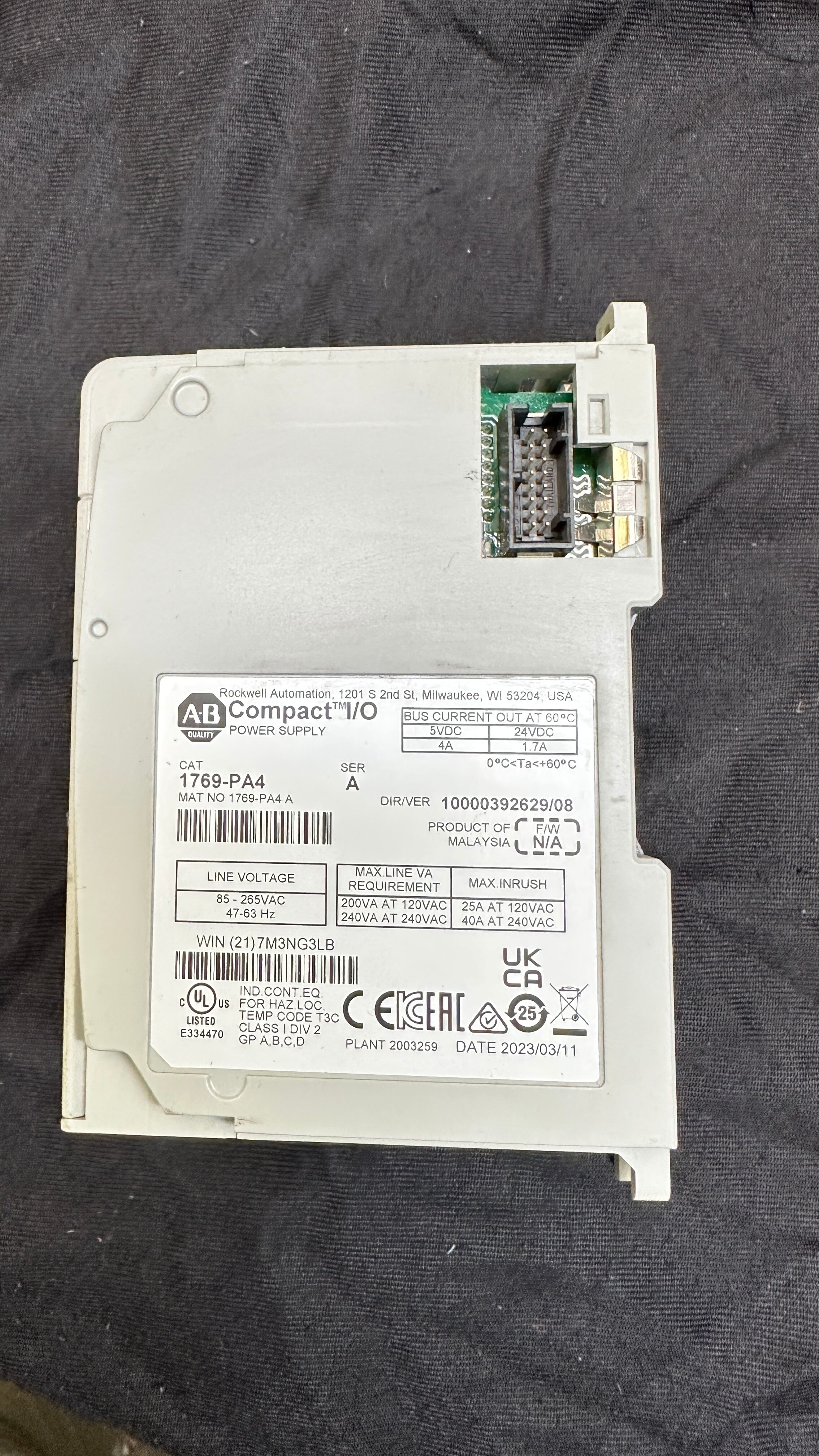 Allen-Bradley 1769-PA4 CompactLogix Power supply image 2