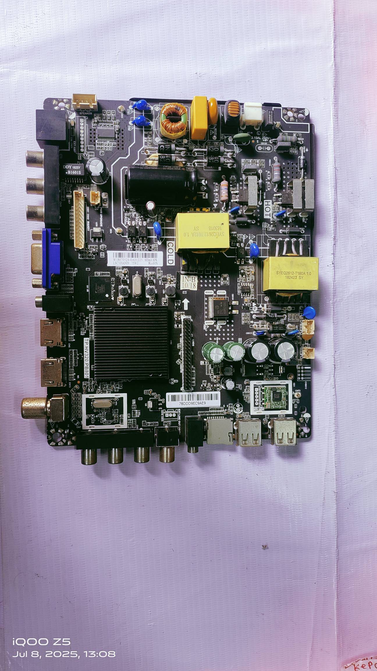 UNIVERSAL LED 32 INCH TP.HV320.PB801 Mother Board  #wb 36  image 2