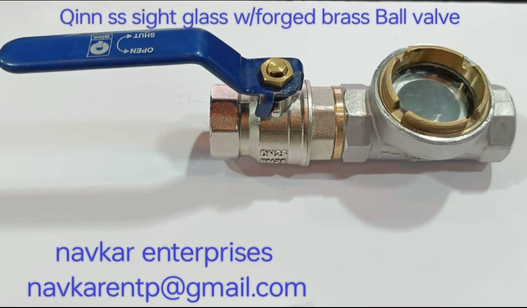 QINN SS SIGHT GLASS WITH BRASS BALL VALVE image 2
