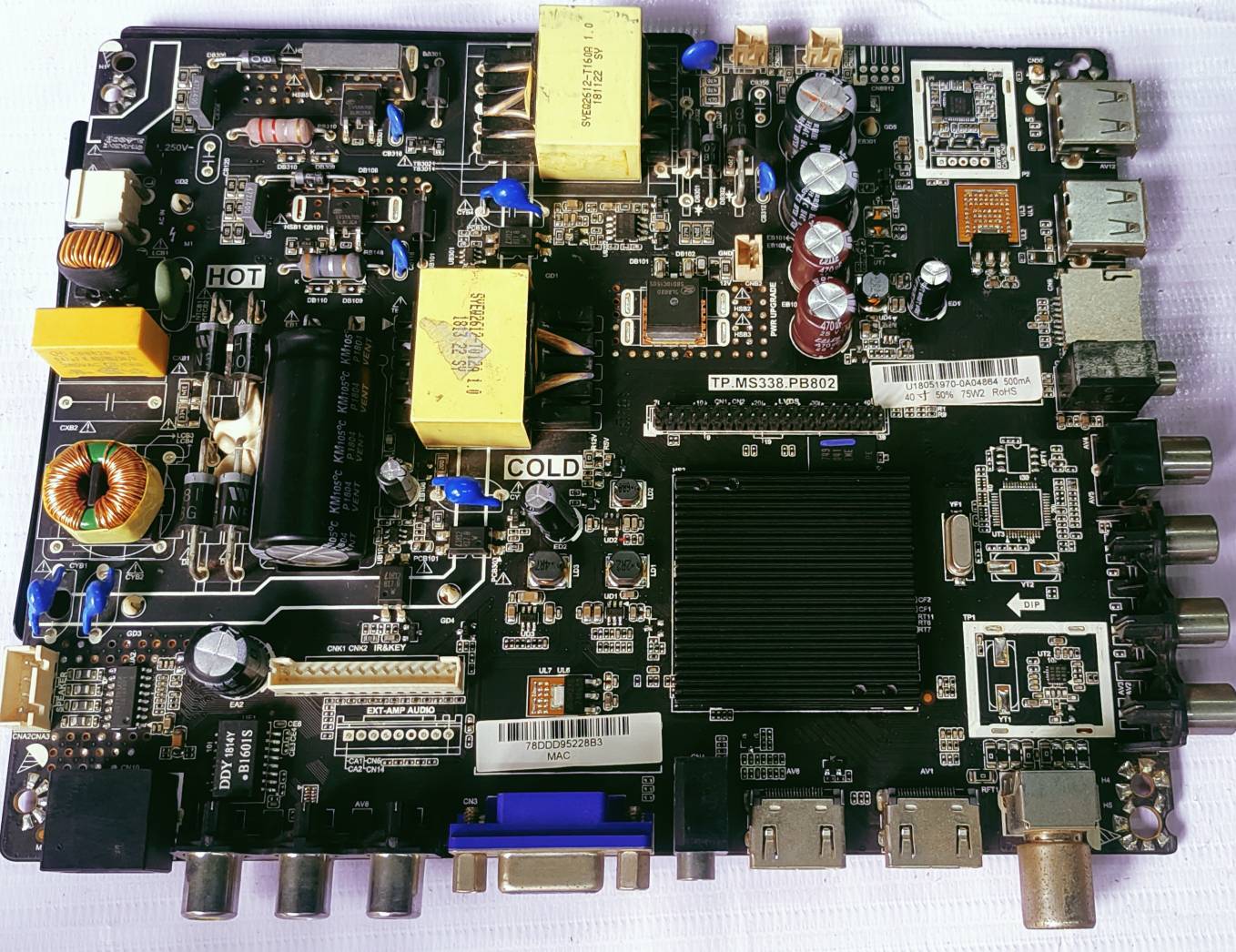 UNIVERSAL LED ANDROID TP.MS338.PB802 MOTHER BOARD #wb 36 image 2