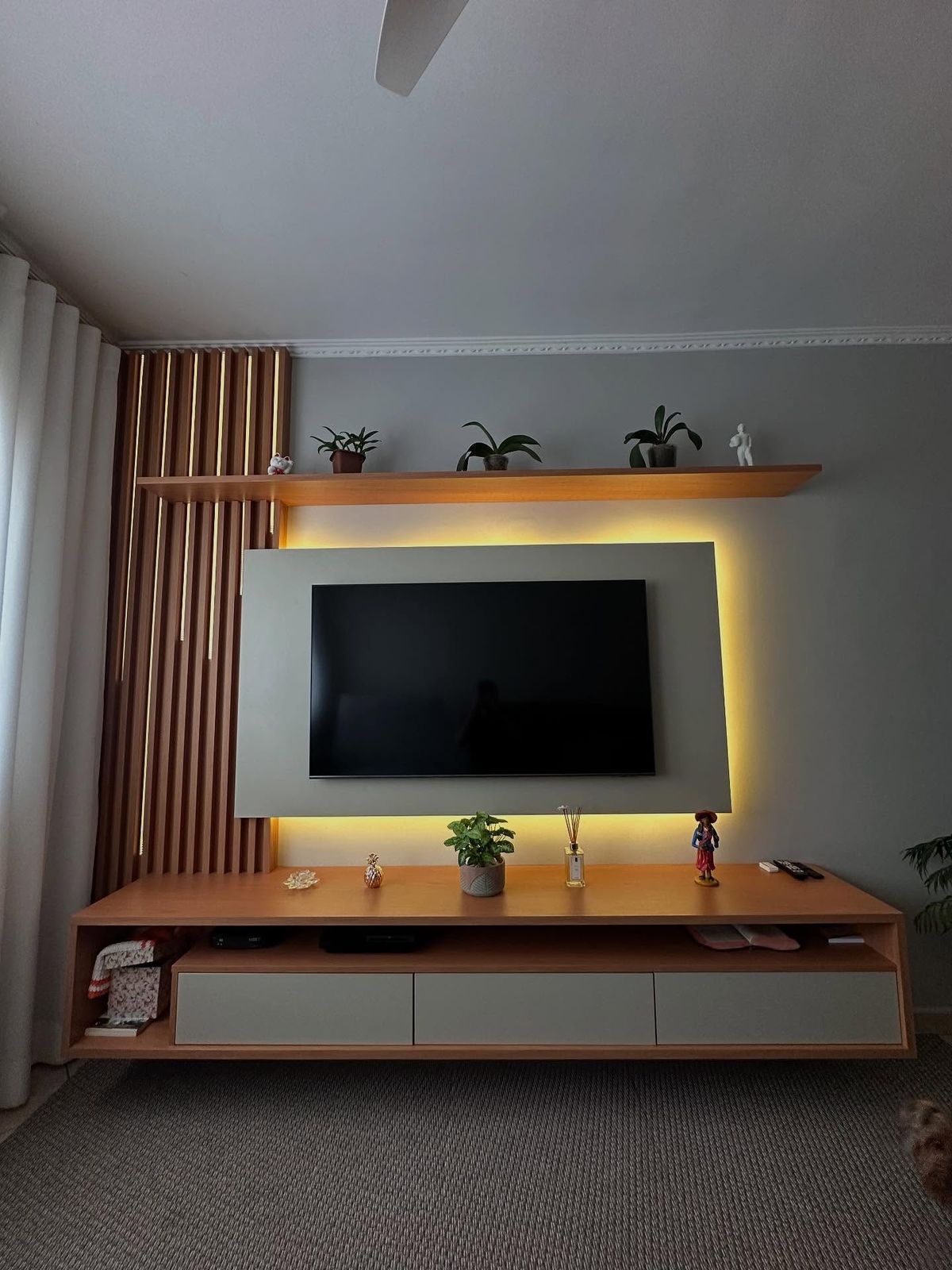Living Room TV Wall Panel Ideas in Chennai image 4