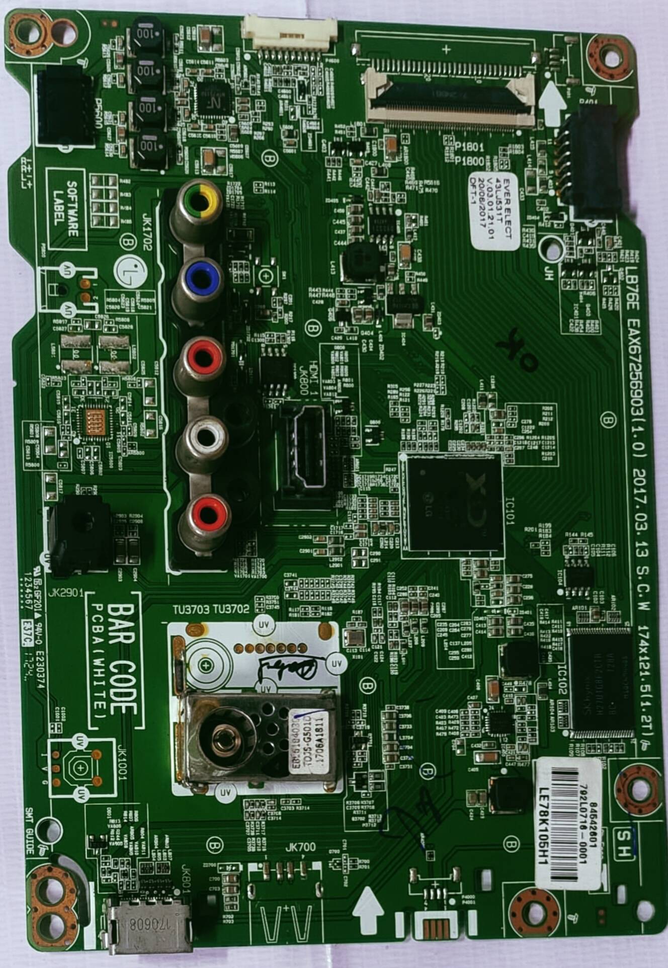 LG 43LJ531T LED MOTHER BOARD , MINI MOTHER BOARD, #wb35 image 2