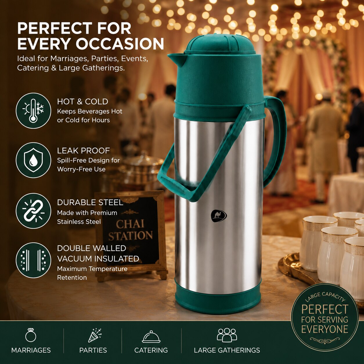 White Stainless Steel Vacuum Flask image 6