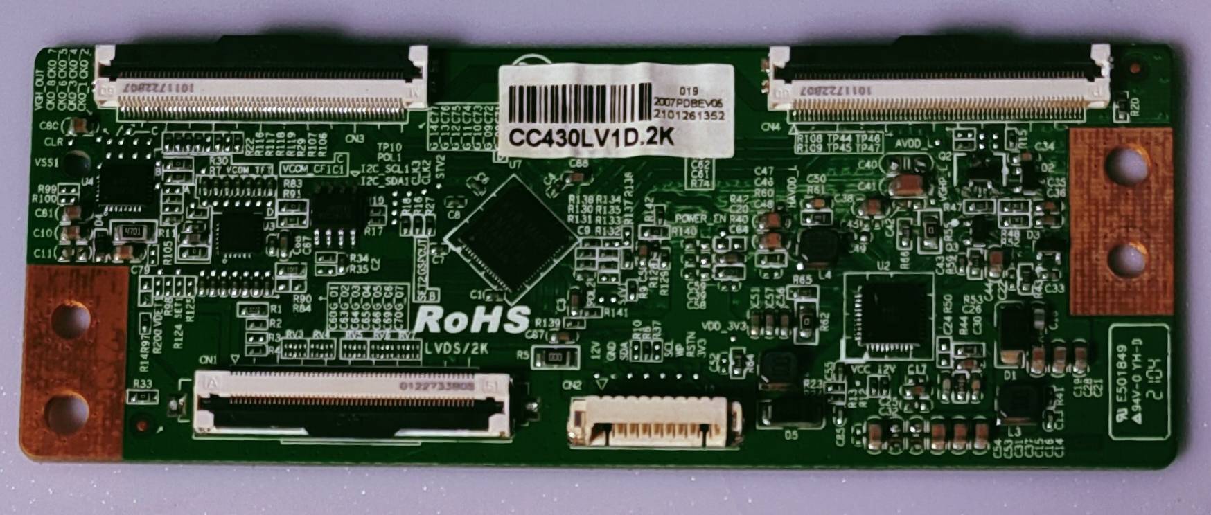 HAIER 43" LED TV TCON PART NUMBER CC430LV1D.2K image 2