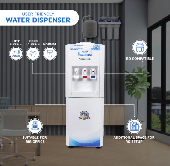 ATLANTIS SUPER Floor Standing Water Dispenser with RO Compatible (Available Space for RO Setup)- 3 Taps (15l Large Cold Tank Capacity) image 3