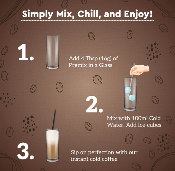 AMAZON Gold Cold Coffee Premix – 1kg Pack | Summer Drink | Just Add Cold Water image 2