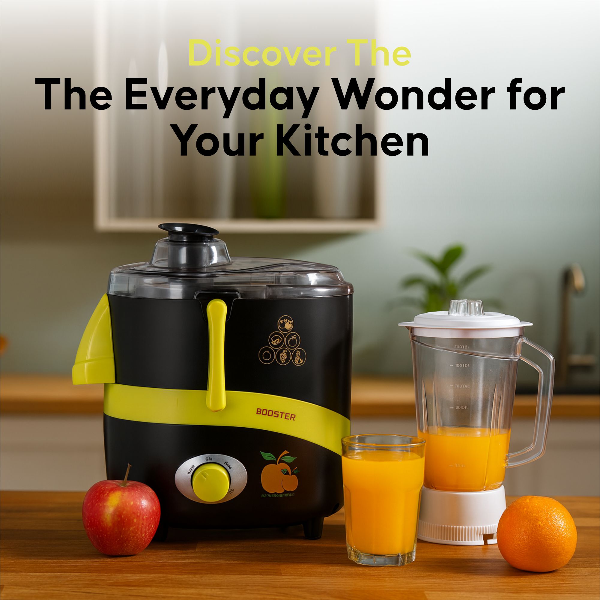 BOOSTER Powerful 550 W Juicer Mixer Grinder 550 W Juicer Mixer Grinder  (Juicer_Mixer | 3 Jars | Black, Green) image 6