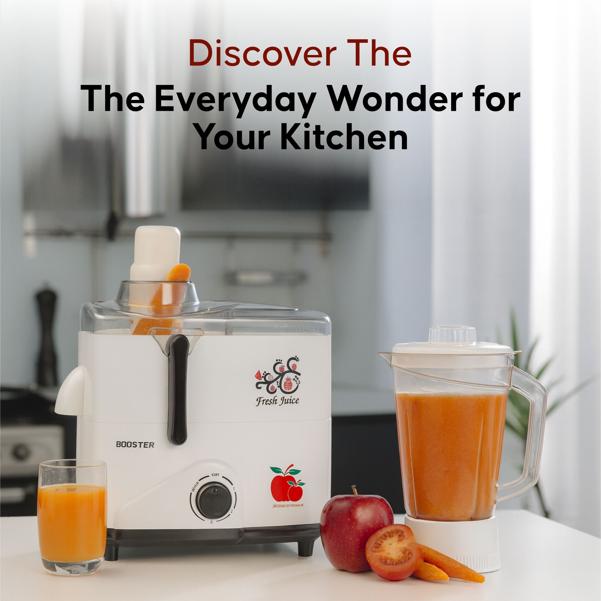 BOOSTER Powerful 550 W Juicer Mixer Grinder 550 W Juicer Mixer Grinder  (Juicer_Mixer | 3 Jars | White, Grey) image 3