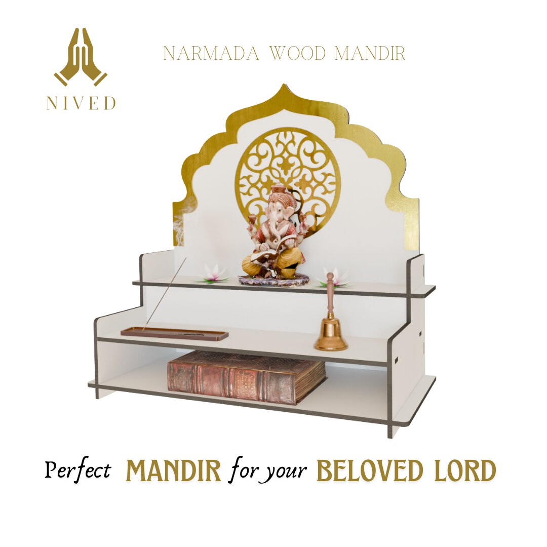 Nived NARMADA Mandir White NO Light image 5