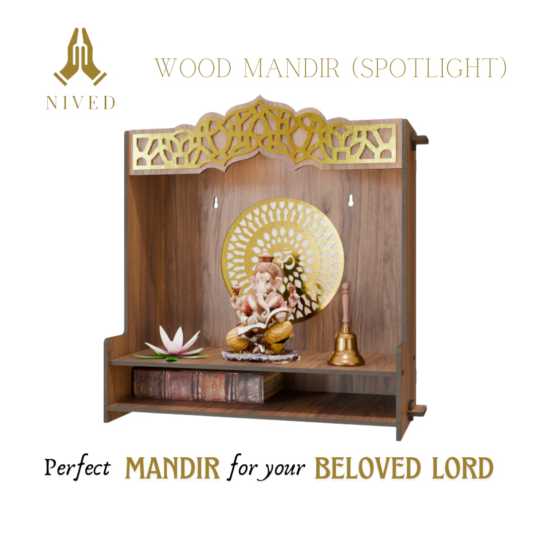 Nived Ganga Spotlight Mandir Walnut image 5