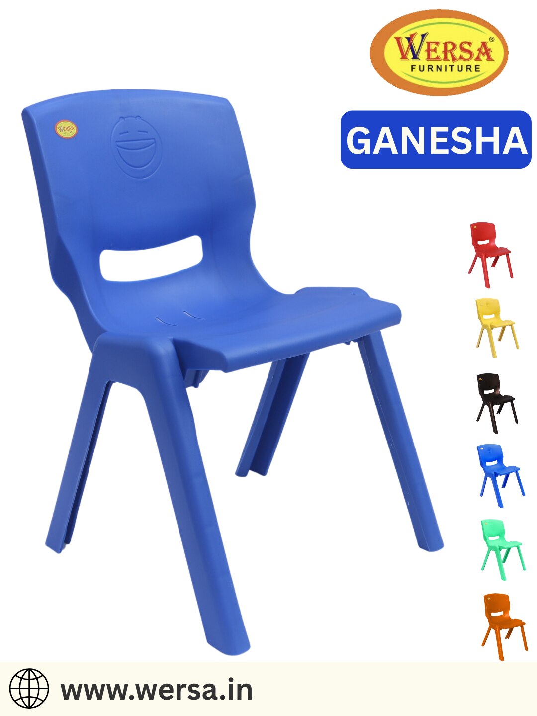 WERSA GANESHA Plastic Chair - Durable & Lightweight School/Study Chair image 5