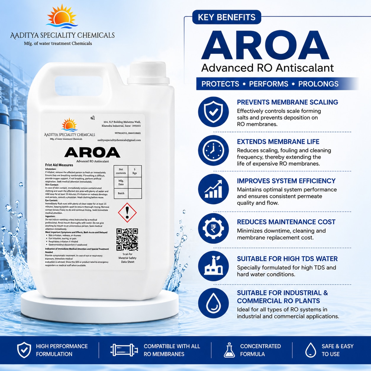 AROA RO Antiscalant 5 kg – Industrial & Commercial RO Membrane Protection image 8