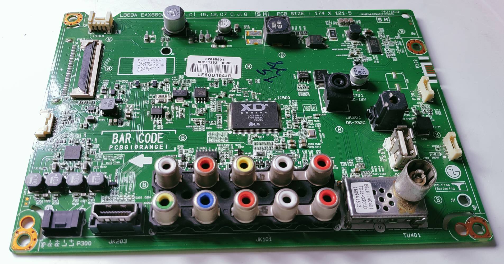 LG 43LH516A-TE LED Full HD TV Motherboard, Main Board, Main PCB image 2